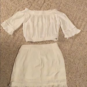 Ecru Off the shoulder 2 piece outfit
